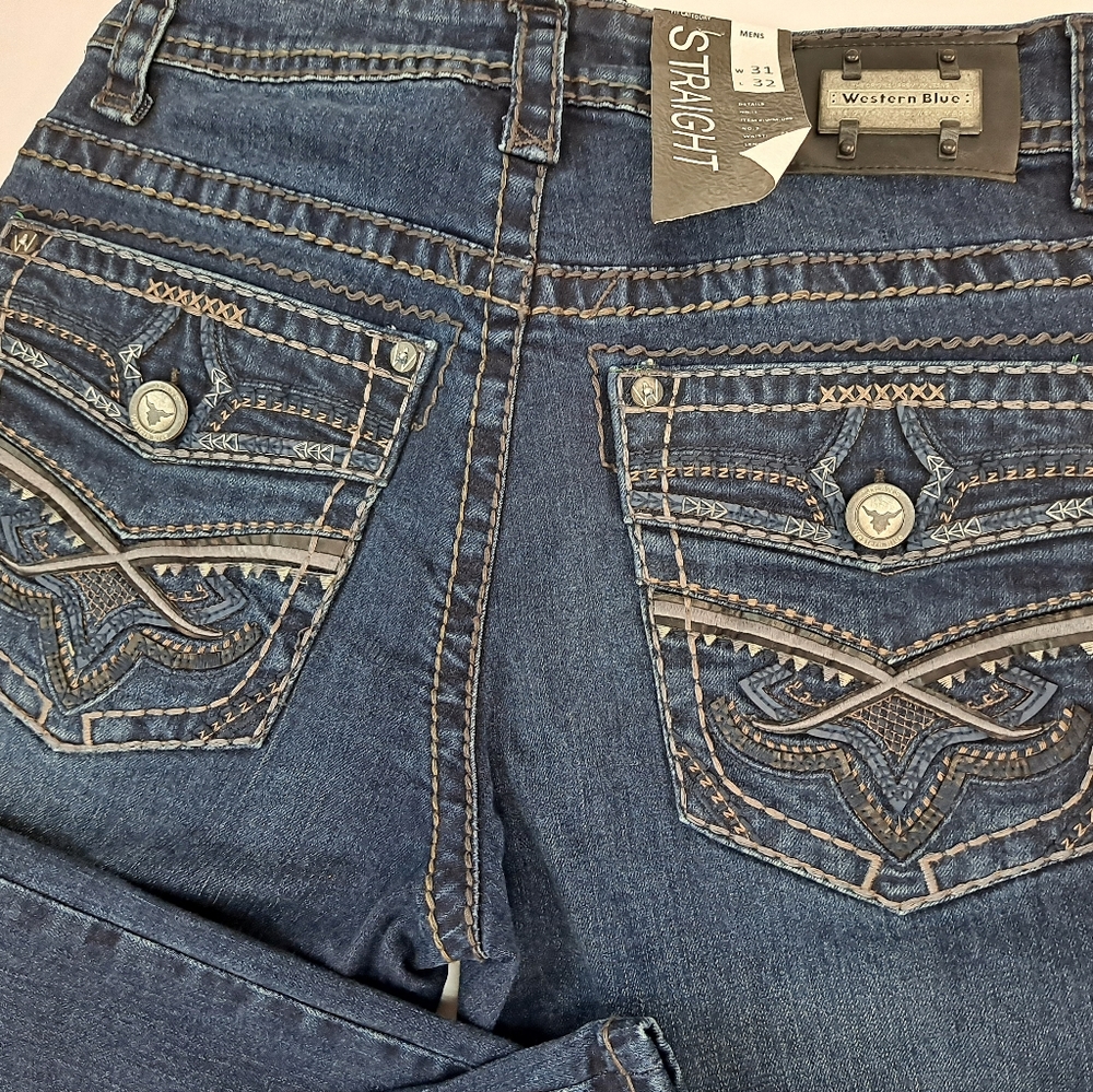 Western blue straight fit with 31 L 32